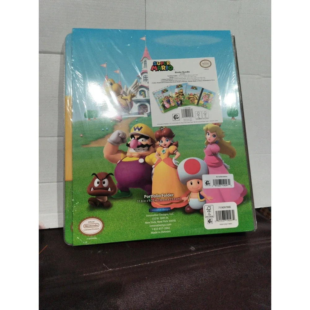 SUPER MARIO BROS BINDER BUNDLE NEW & SEALED School Supplies Set 4 Binder Bundle